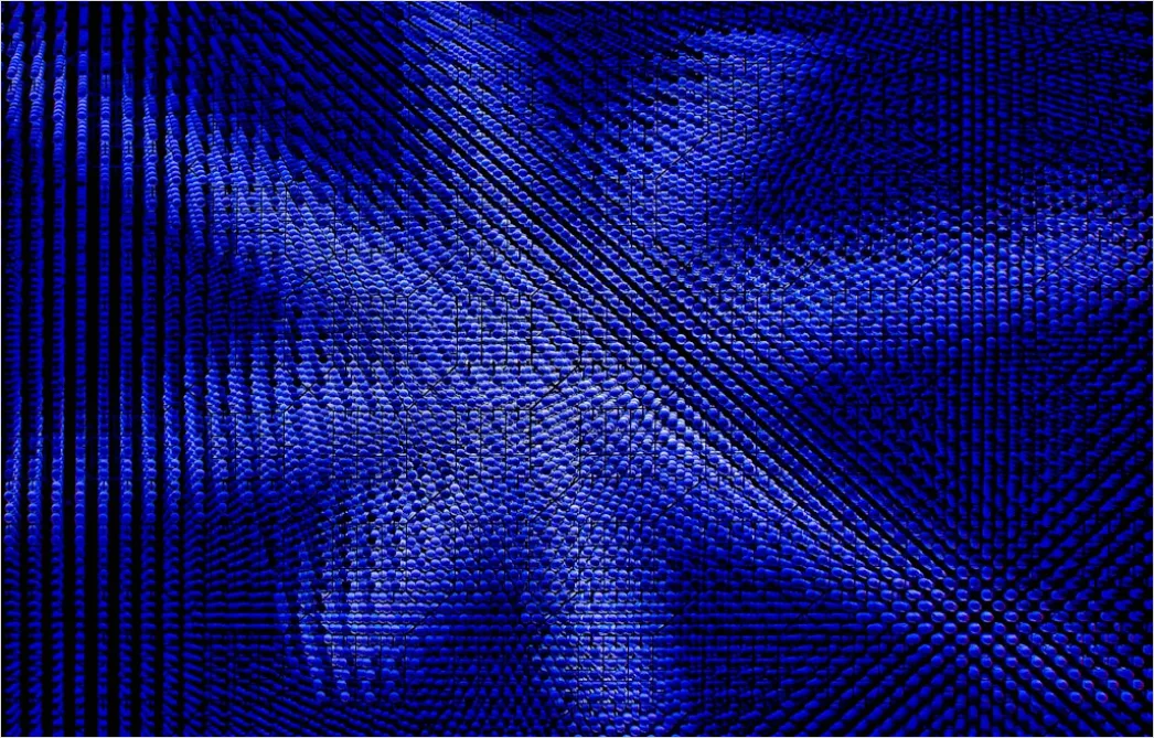 Detail Geometrisches Netzwerk Muster Abstrakt Blau Digital Number 17