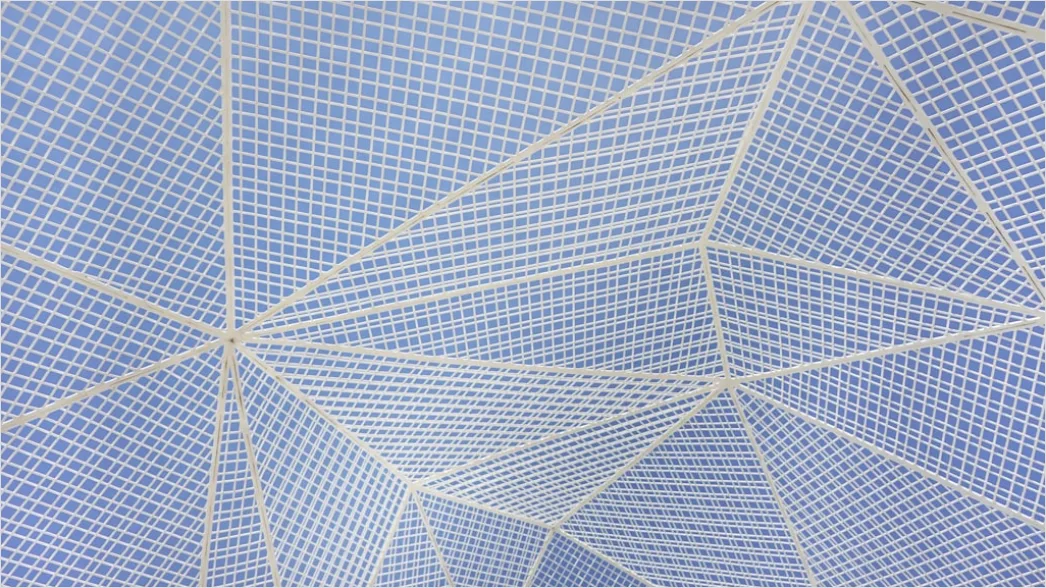 Detail Geometrisches Netzwerk Muster Abstrakt Blau Digital Number 5