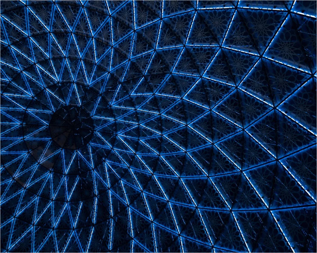 Detail Geometrisches Netzwerk Muster Abstrakt Blau Digital Number 8