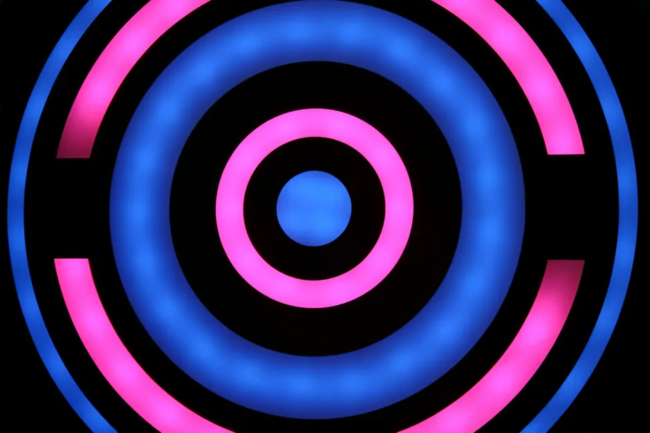 Detail Glühende Neon Kreise Abstrakt Dunkel Hintergrund Number 8