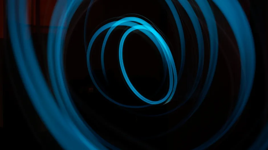 Detail Glühende Neon Kreise Abstrakt Dunkel Hintergrund Number 9