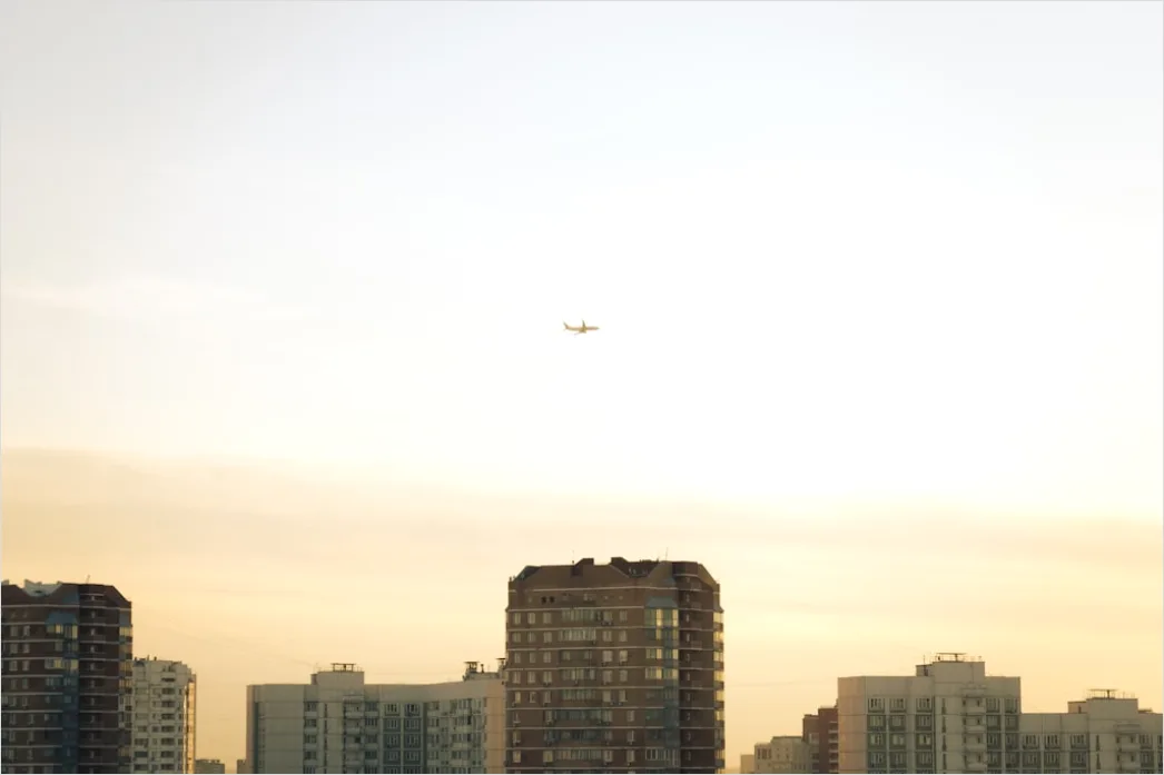 Detail Helicopter Flying Over City Skyline Aerial View Number 2