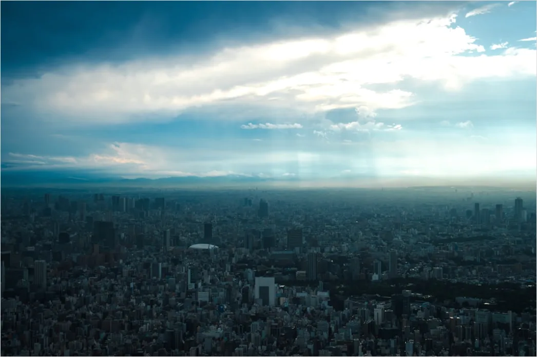 Detail Helicopter Flying Over City Skyline Aerial View Number 12