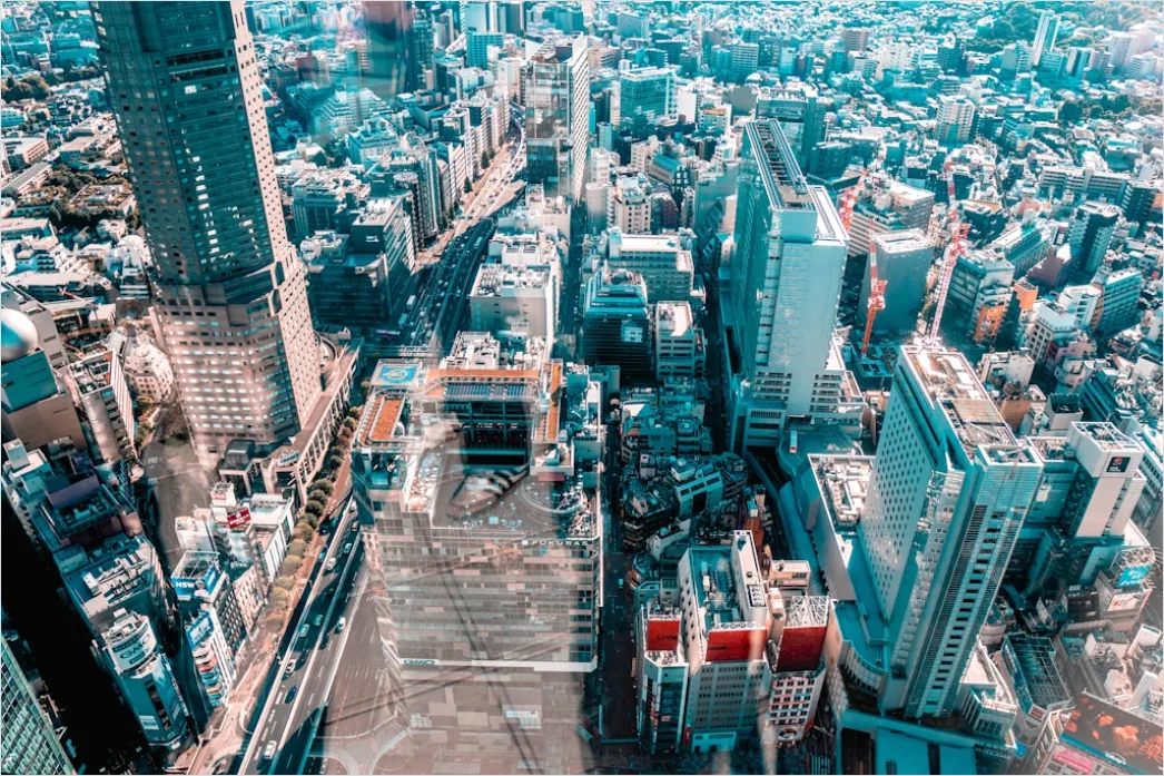 Detail Helicopter Flying Over City Skyline Aerial View Number 17