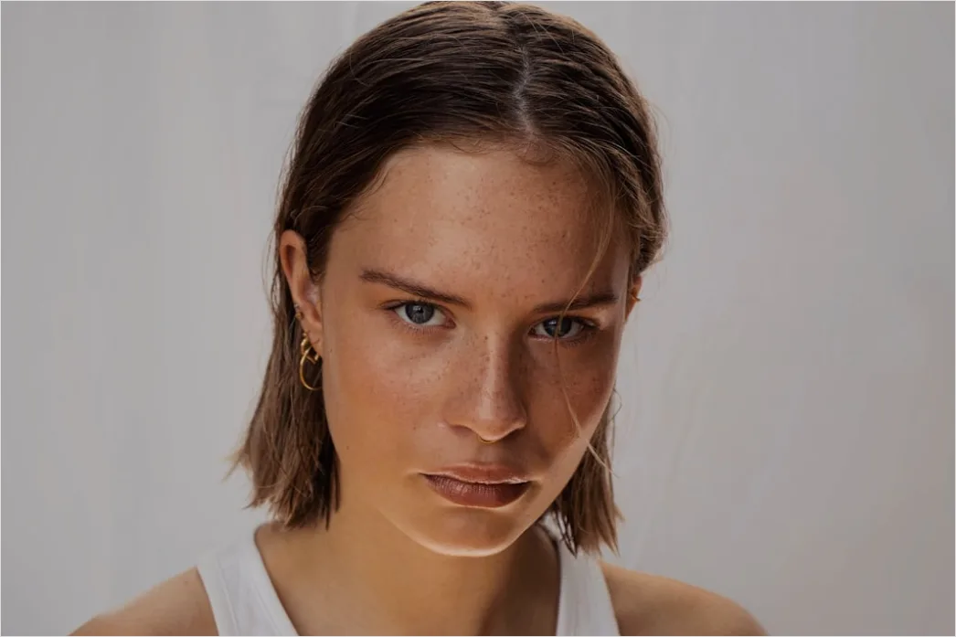 Detail High Key Portrait Woman Bright Clean Minimal Number 2