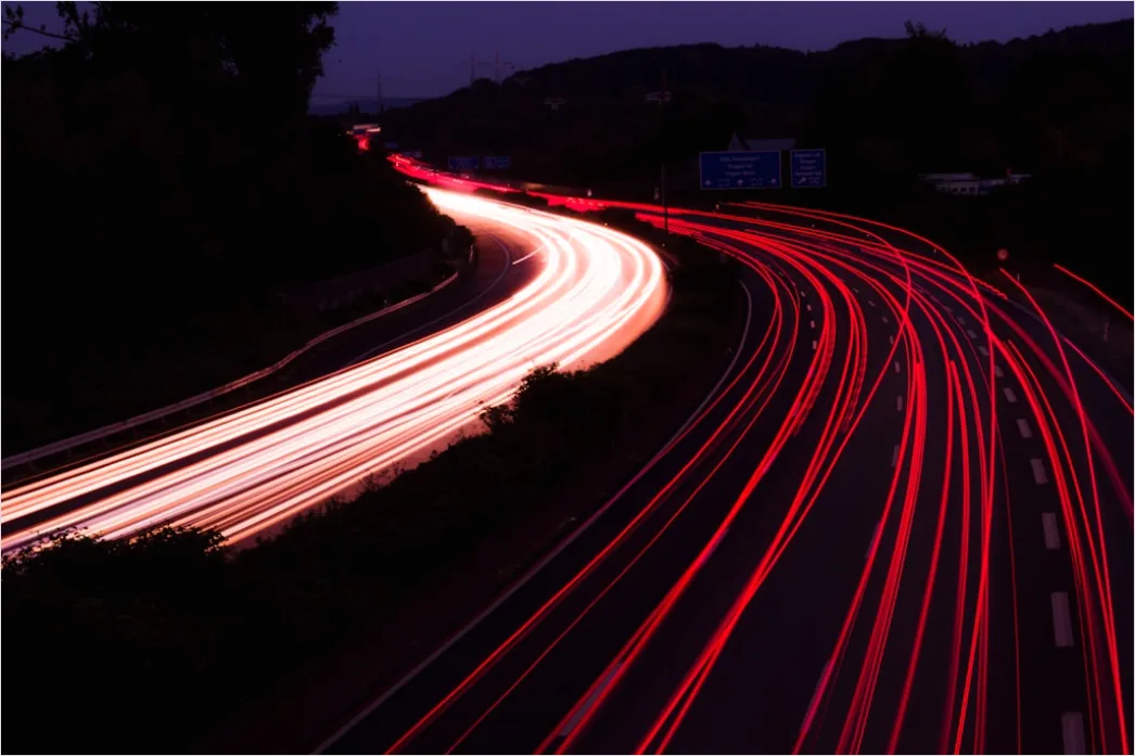 Detail Highway At Night Long Exposure Light Trails Number 13