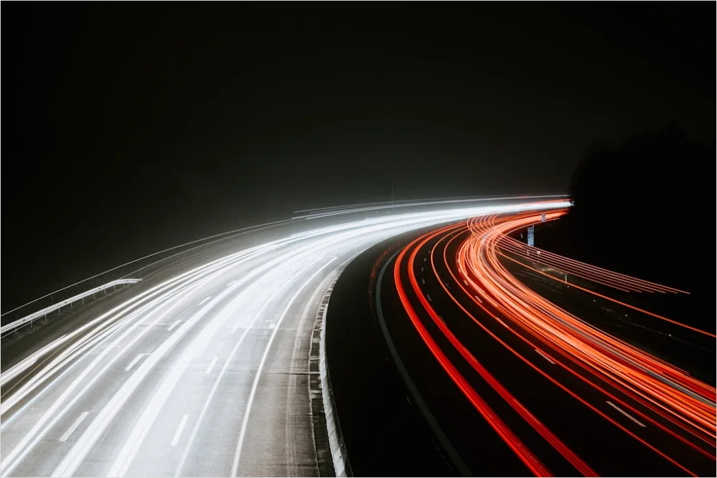 Detail Highway At Night Long Exposure Light Trails Number 15