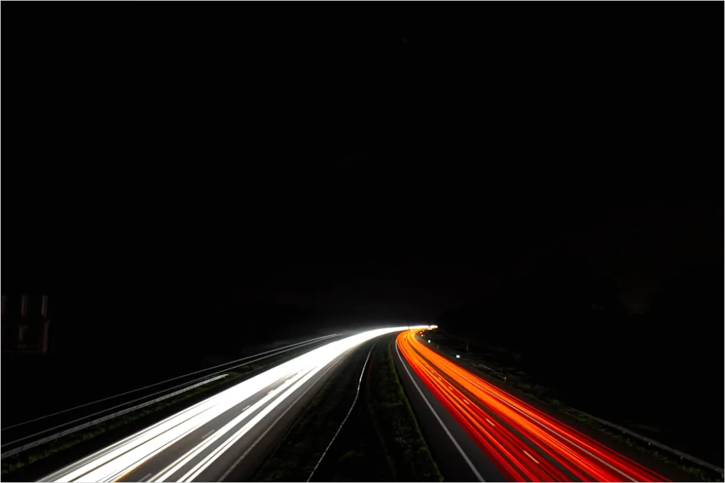 Detail Highway At Night Long Exposure Light Trails Number 18
