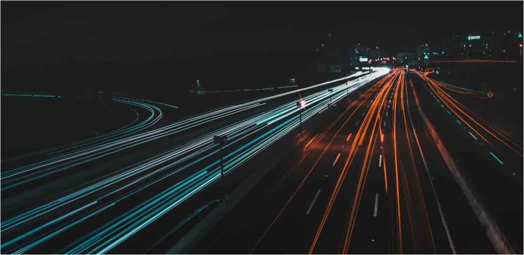 Detail Highway At Night Long Exposure Light Trails Number 3