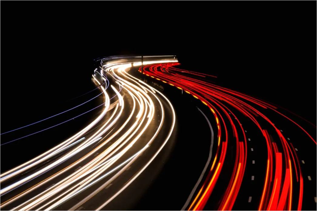 Detail Highway At Night Long Exposure Light Trails Number 4