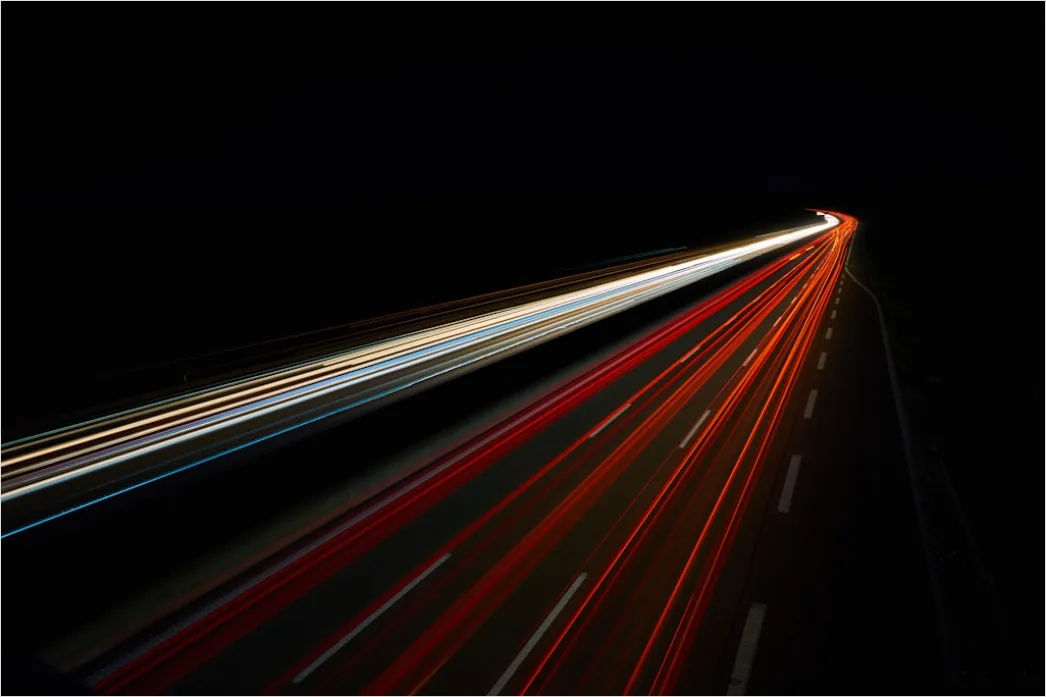 Detail Highway At Night Long Exposure Light Trails Number 5