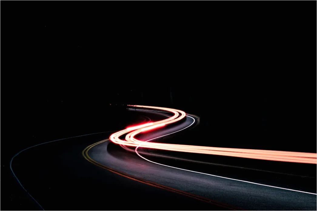 Detail Highway At Night Long Exposure Light Trails Number 6