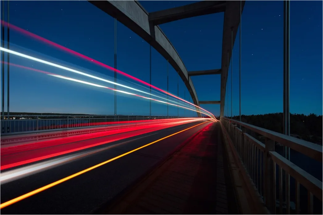 Detail Highway At Night Long Exposure Light Trails Number 7