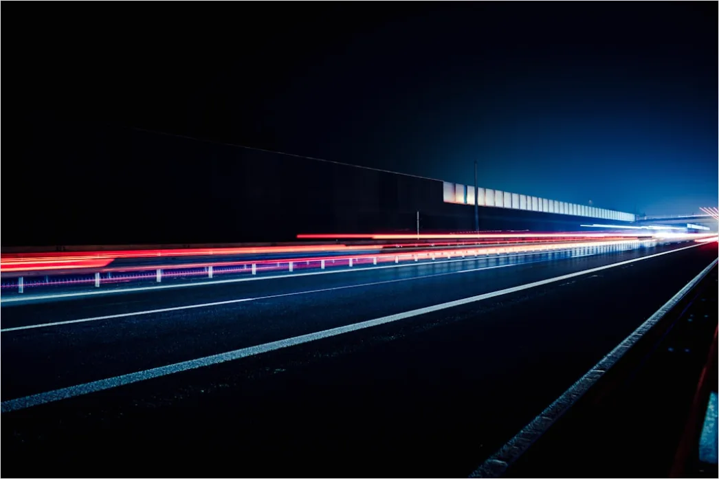 Detail Highway At Night Long Exposure Light Trails Number 8