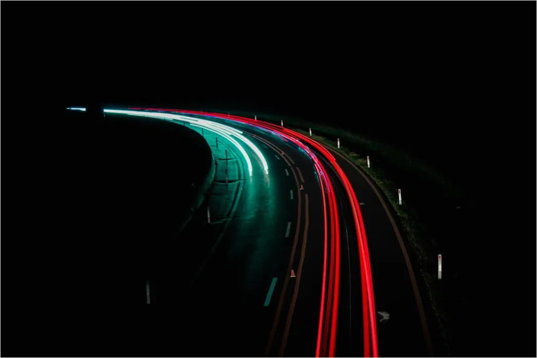 Detail Highway At Night Long Exposure Light Trails Number 9