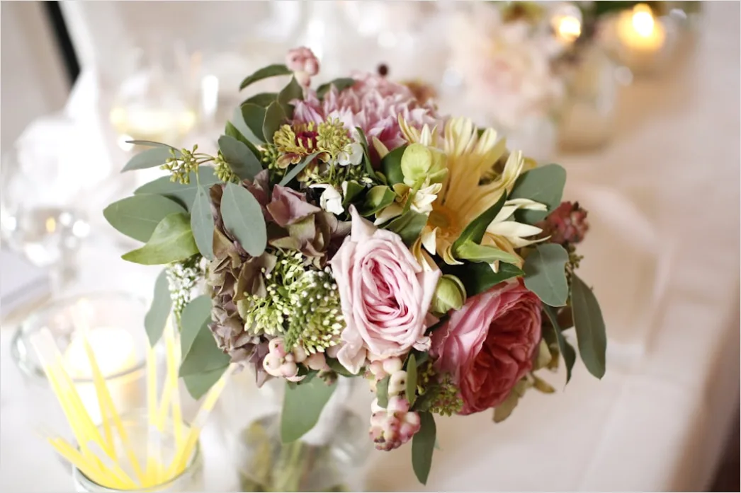 Detail Hochzeit Blumenschmuck Gesteck Tisch Elegant Number 5