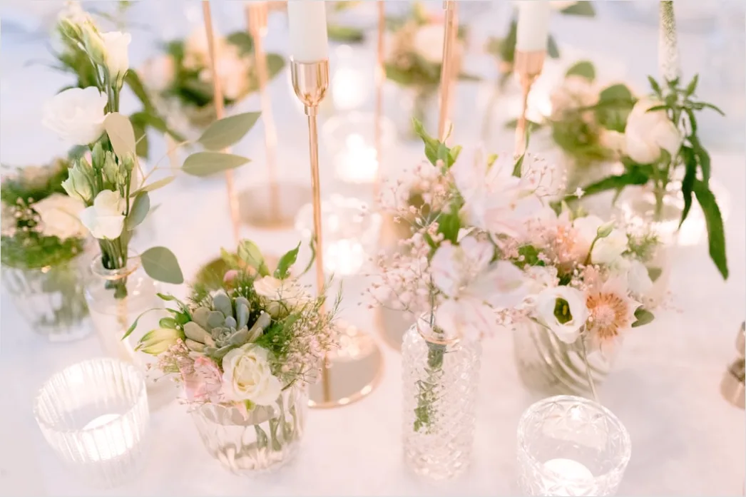 Detail Hochzeit Dekoration Tisch Blumen Elegant Nahaufnahme Number 12