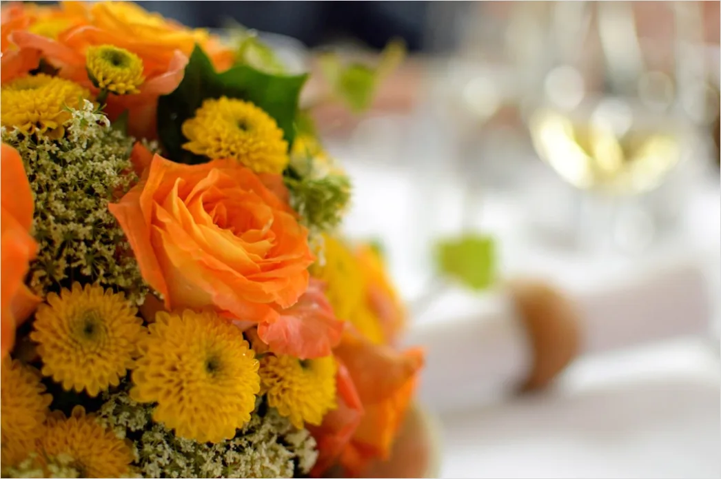 Detail Hochzeit Dekoration Tisch Blumen Elegant Nahaufnahme Number 5