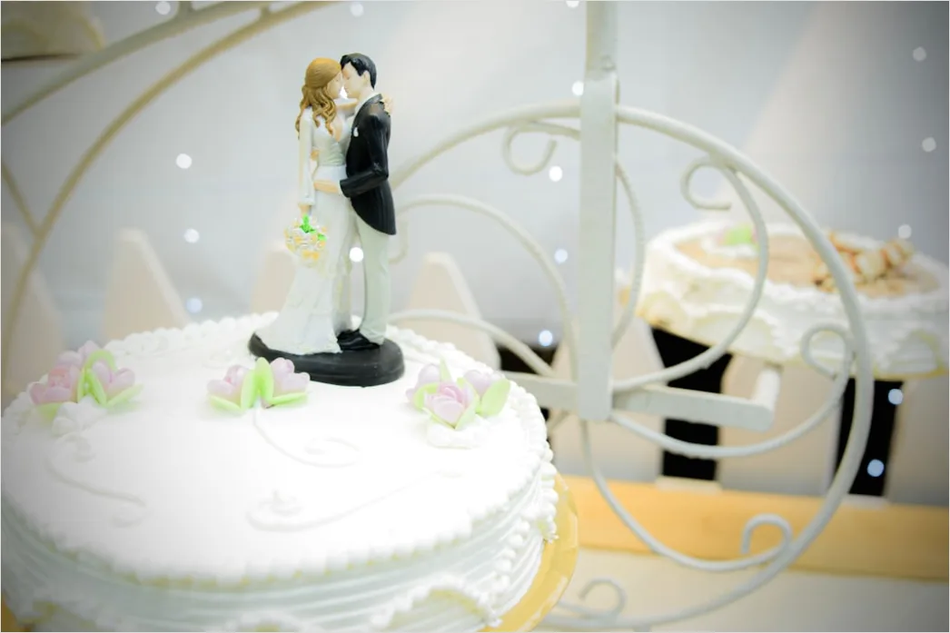 Detail Hochzeitstorte Anschneiden Brautpaar Moment Number 13