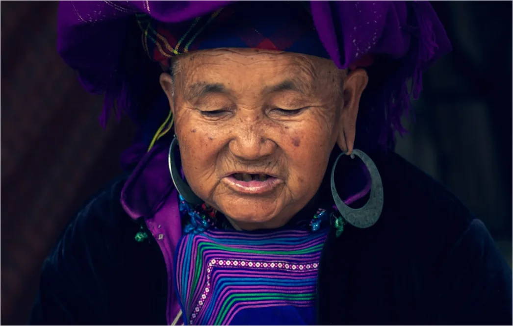 Detail Indigenous Elder Portrait Dignified Traditional Dress Number 12
