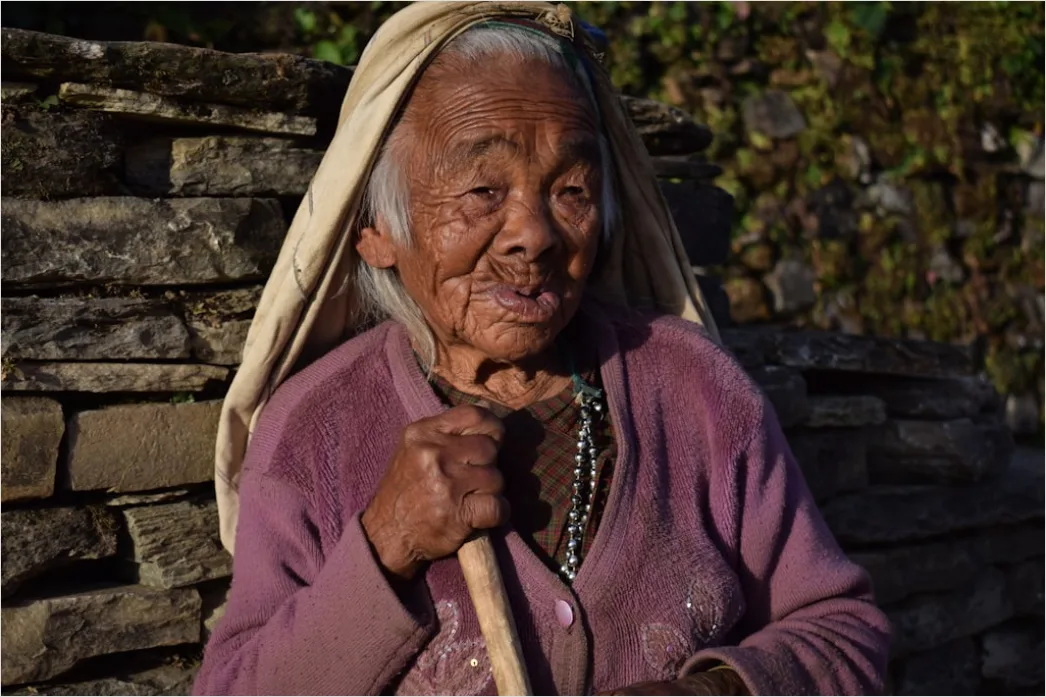 Detail Indigenous Elder Portrait Dignified Traditional Dress Number 13