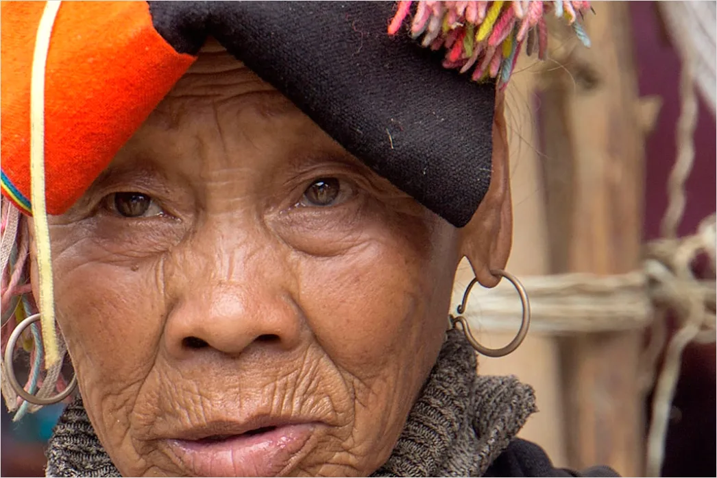 Detail Indigenous Elder Portrait Dignified Traditional Dress Number 19