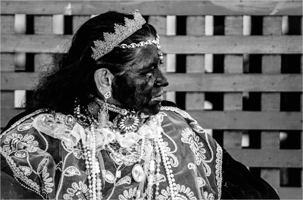 Detail Indigenous Elder Portrait Dignified Traditional Dress Number 7