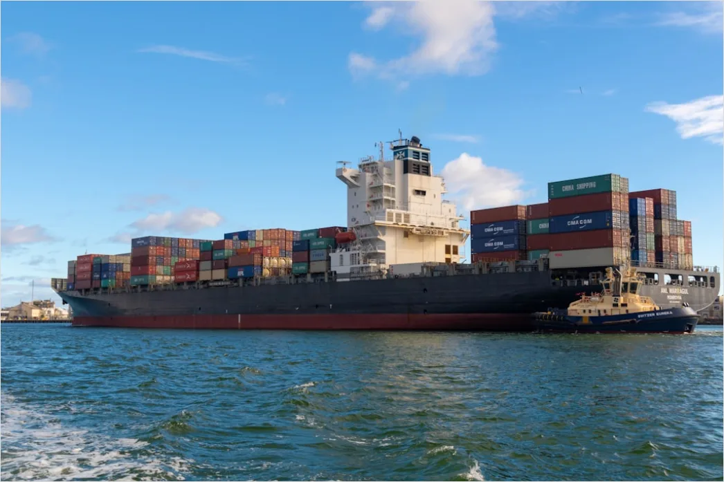 Detail Intermodal Transport Container Ship And Train Number 2