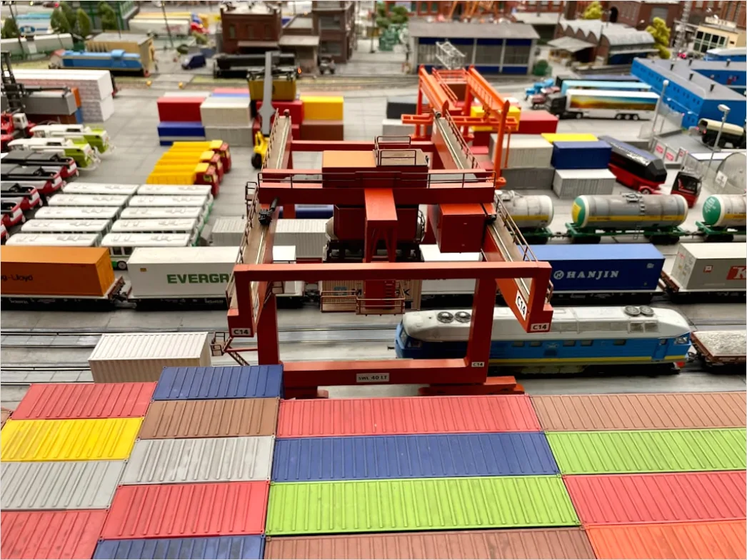Detail Intermodal Transport Container Ship And Train Number 16
