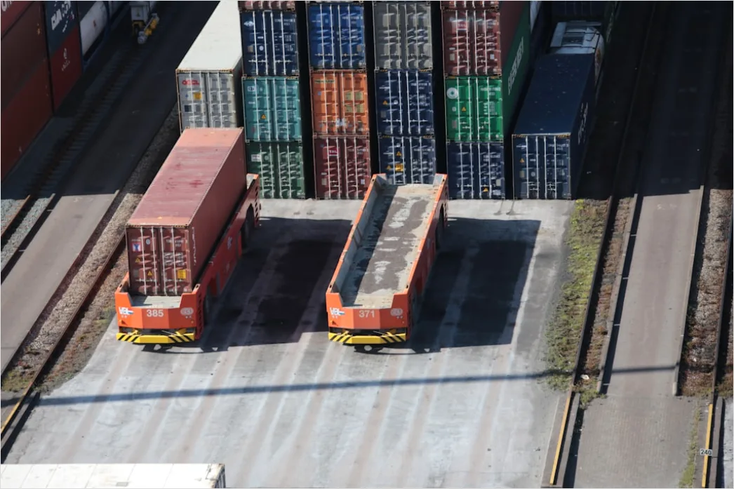 Detail Intermodal Transport Container Ship And Train Number 18