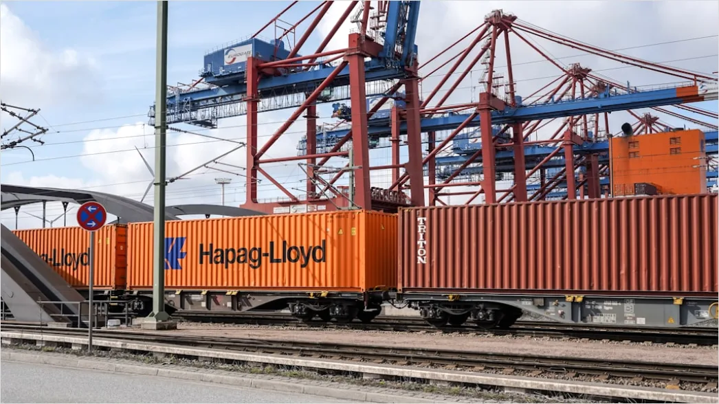 Detail Intermodal Transport Container Ship And Train Number 19