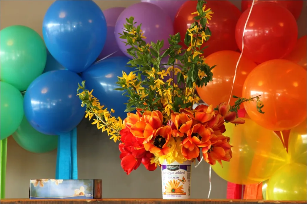 Detail Kindergeburtstag Dekoration Bunt Luftballons Tisch Number 3