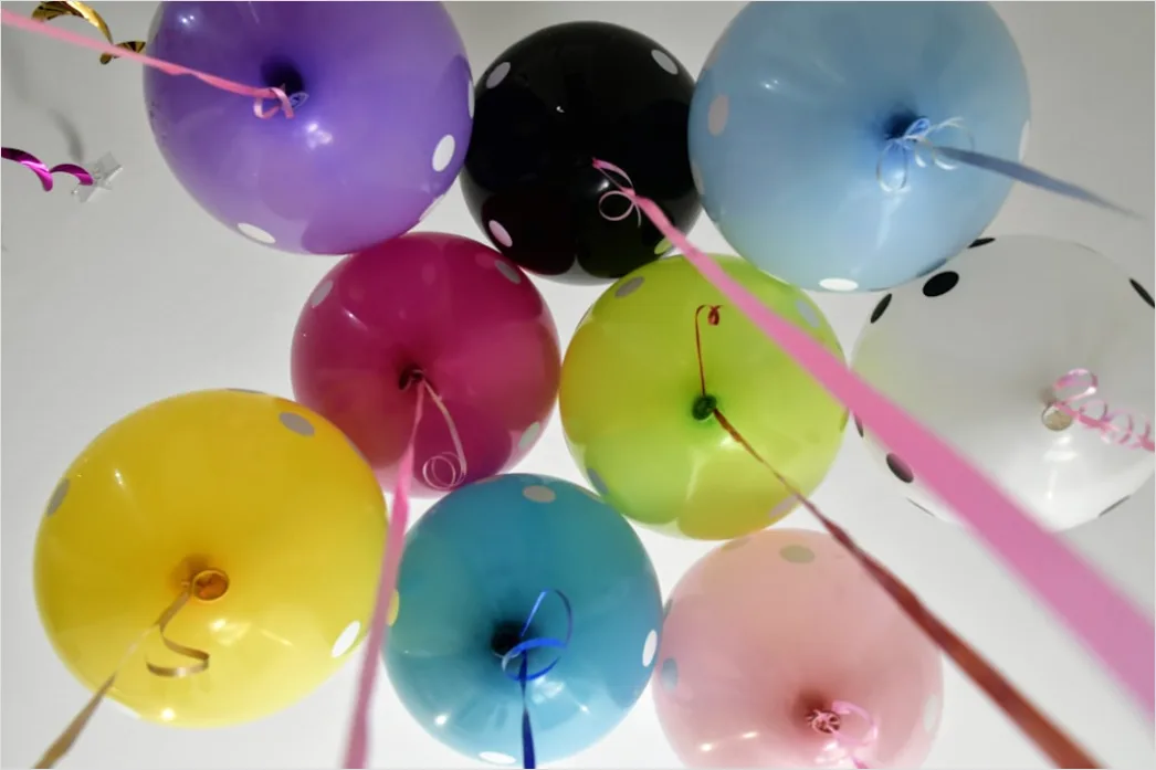 Detail Kindergeburtstag Dekoration Bunt Luftballons Tisch Number 9