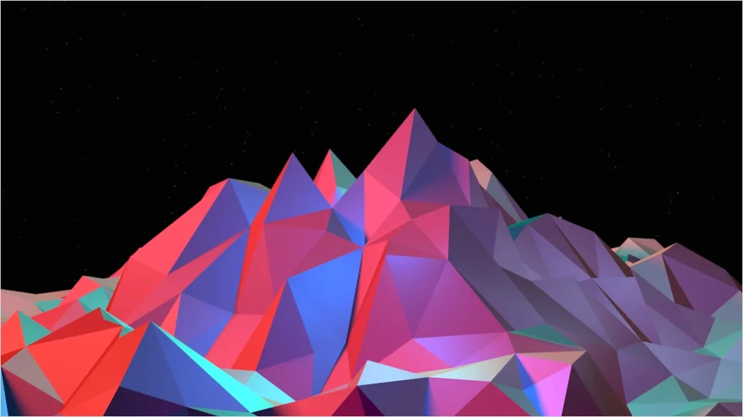 Detail Low Poly Abstrakt Geometrisch Berg Landschaft Number 2