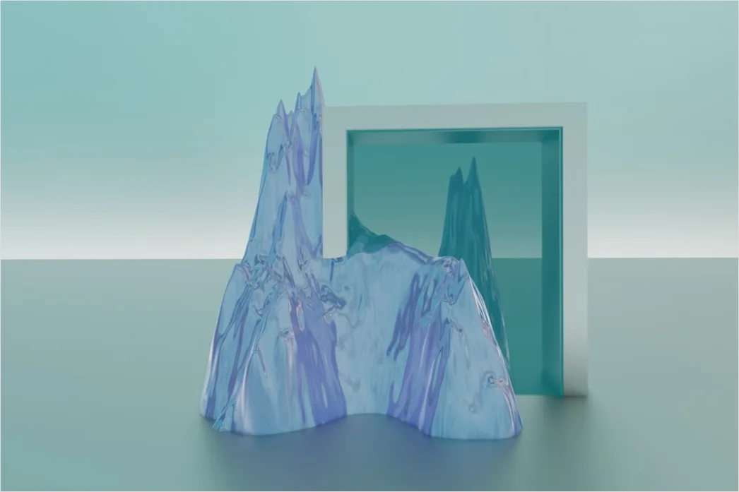 Detail Low Poly Abstrakt Geometrisch Berg Landschaft Number 10