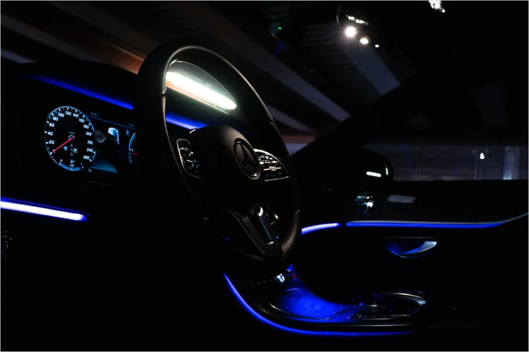 Detail Luxury Car Interior Ambient Lighting Night Number 2