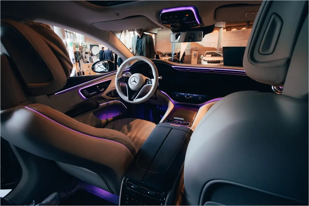 Detail Luxury Car Interior Ambient Lighting Night Number 11