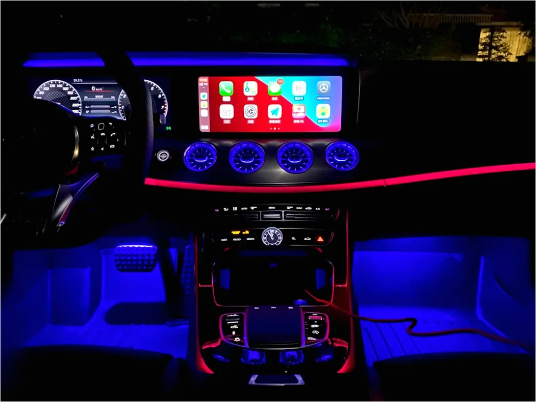 Detail Luxury Car Interior Ambient Lighting Night Number 10