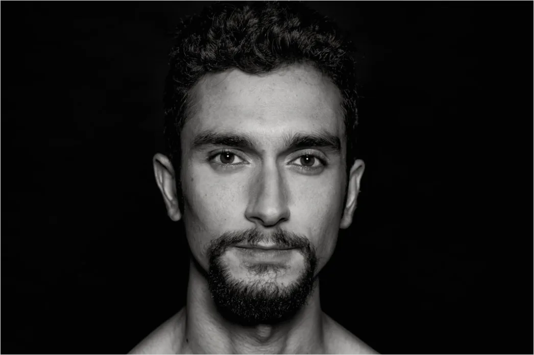 Detail Man Portrait Serious Expression Black And White Number 16
