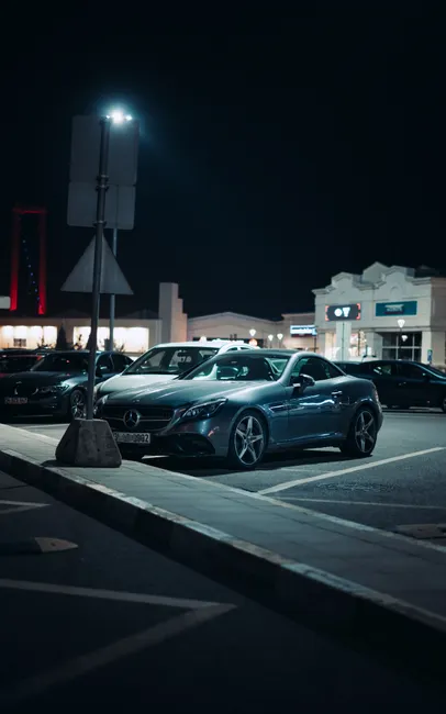 Detail Maserati Luxury Sedan Parked City Street Night Number 16