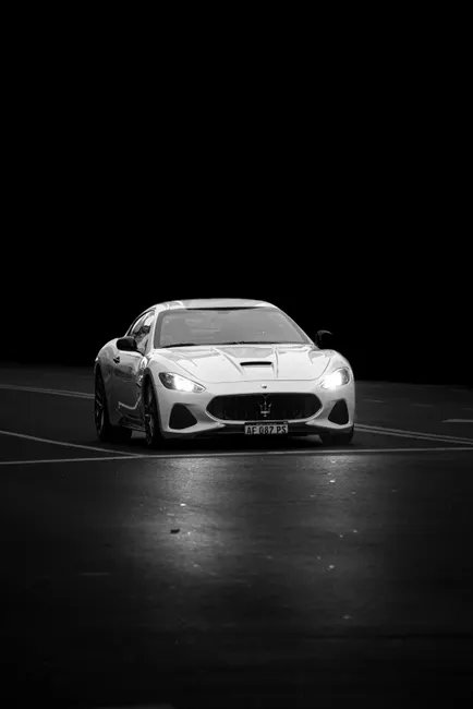 Detail Maserati Luxury Sedan Parked City Street Night Number 17