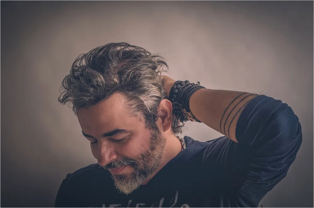 Detail Mature Man Portrait Distinguished Silver Hair Close Up Number 15