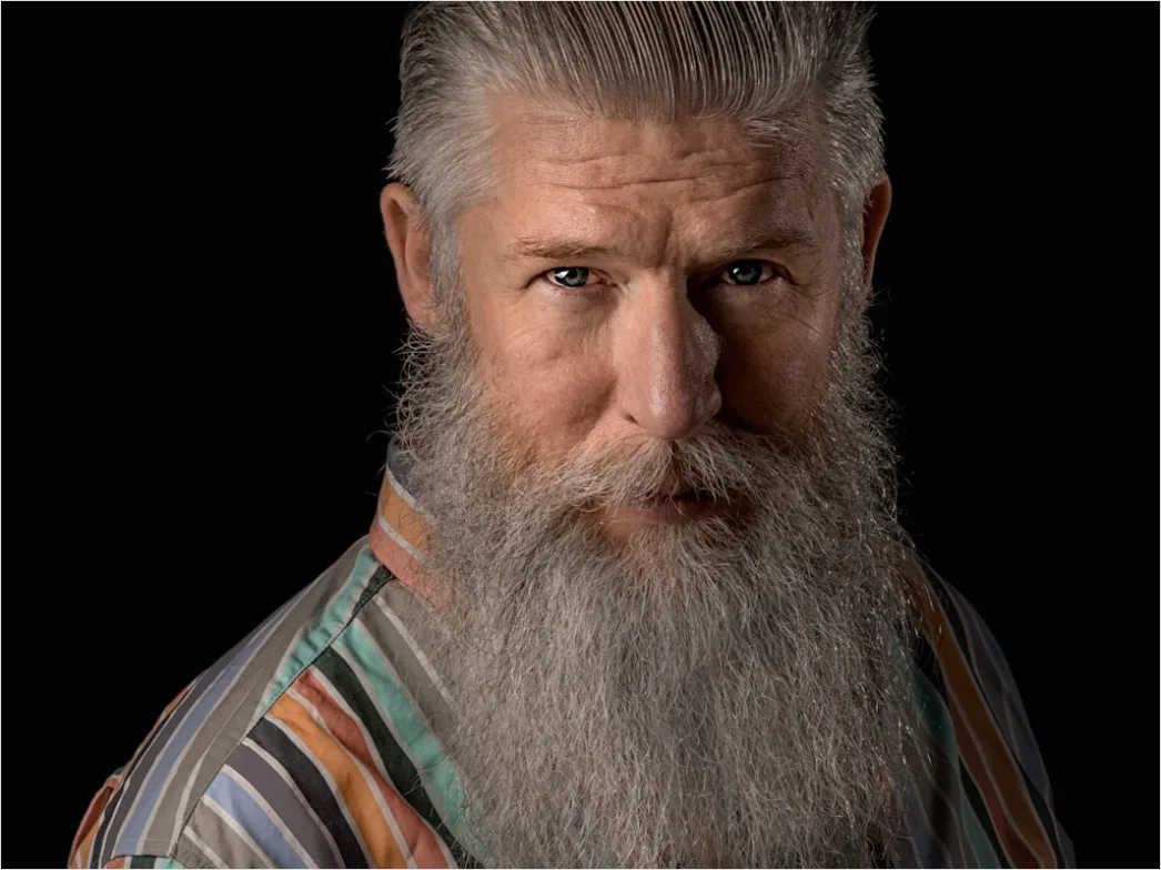 Detail Mature Man Portrait Distinguished Silver Hair Close Up Number 7