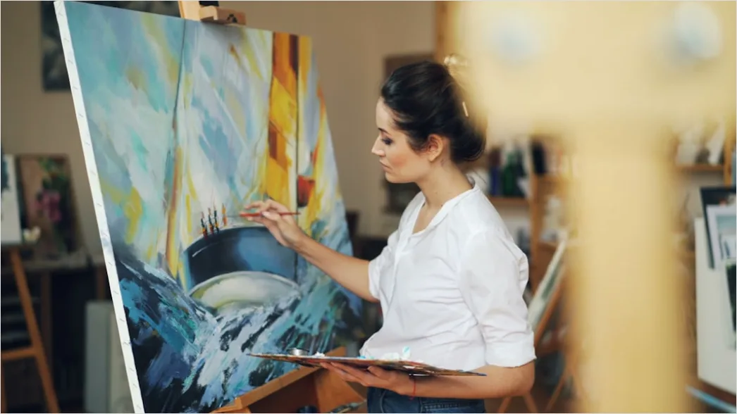 Detail Mature Woman Portrait Creative Artist Studio Number 12