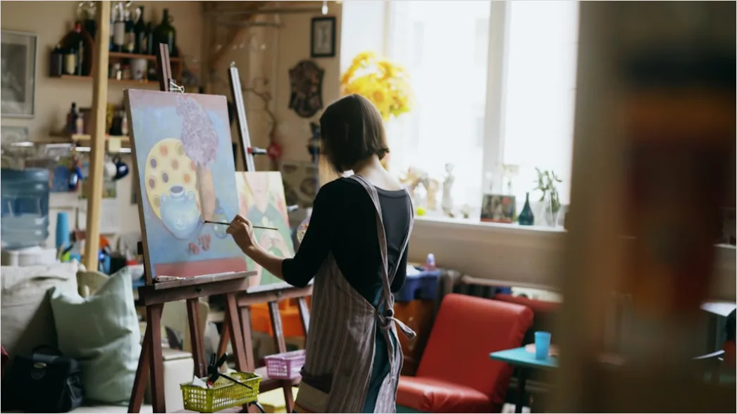 Detail Mature Woman Portrait Creative Artist Studio Number 14