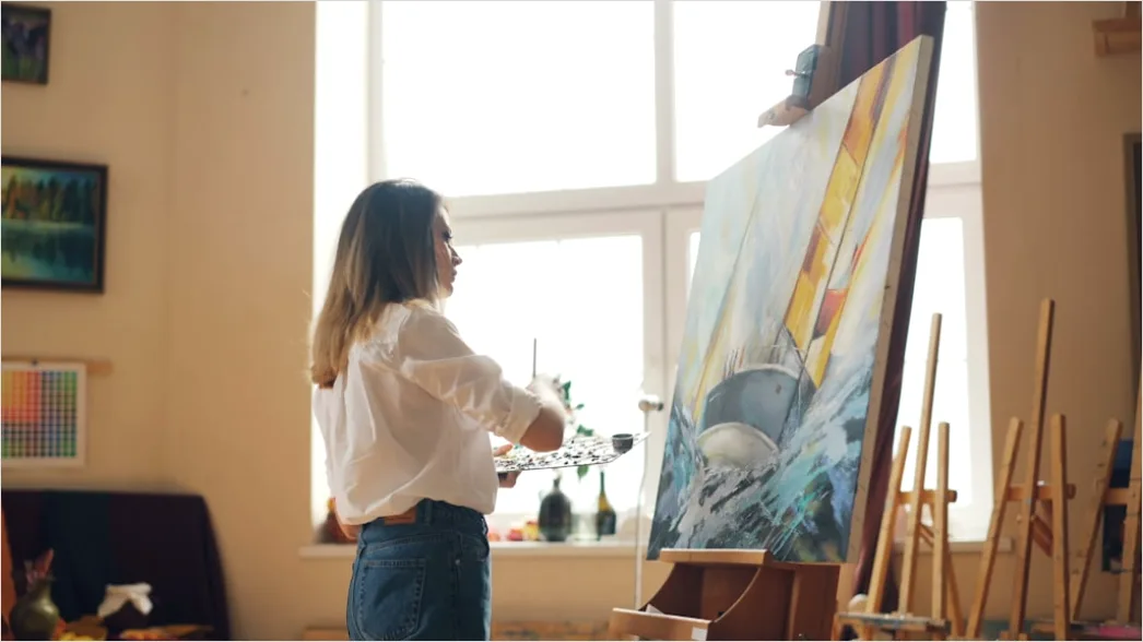 Detail Mature Woman Portrait Creative Artist Studio Number 20