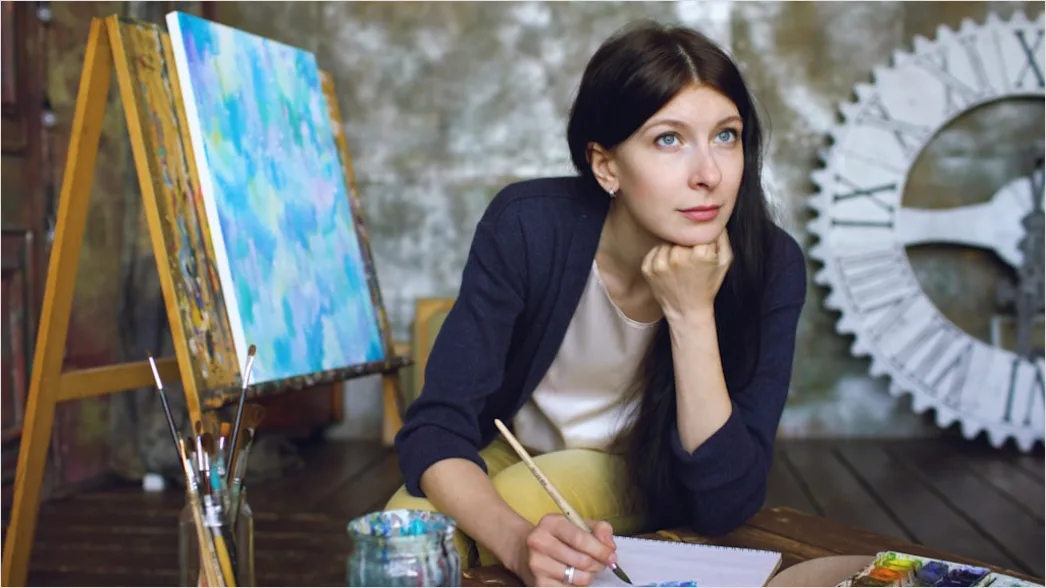 Detail Mature Woman Portrait Creative Artist Studio Number 10
