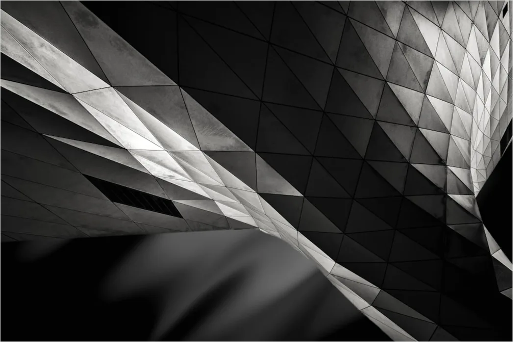 Detail Monochrom Geometrisch Abstrakt Hintergrund Schwarz Number 16