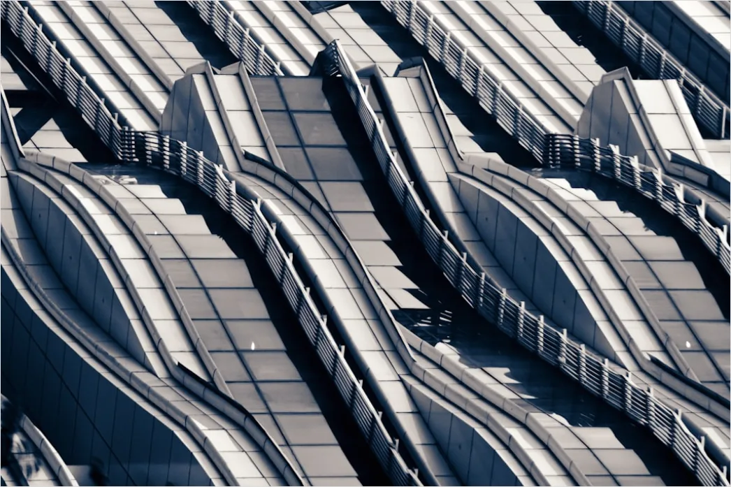 Detail Monorail System Futuristic City Aerial View Number 12