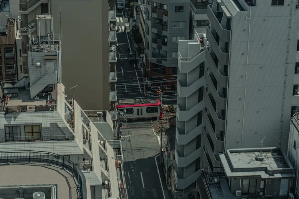 Detail Monorail System Futuristic City Aerial View Number 6